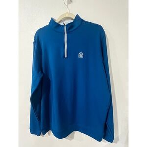 Peter Millar Mens Crown Sport Quarter Zip Pullover Blue Golf  performance  Sz L